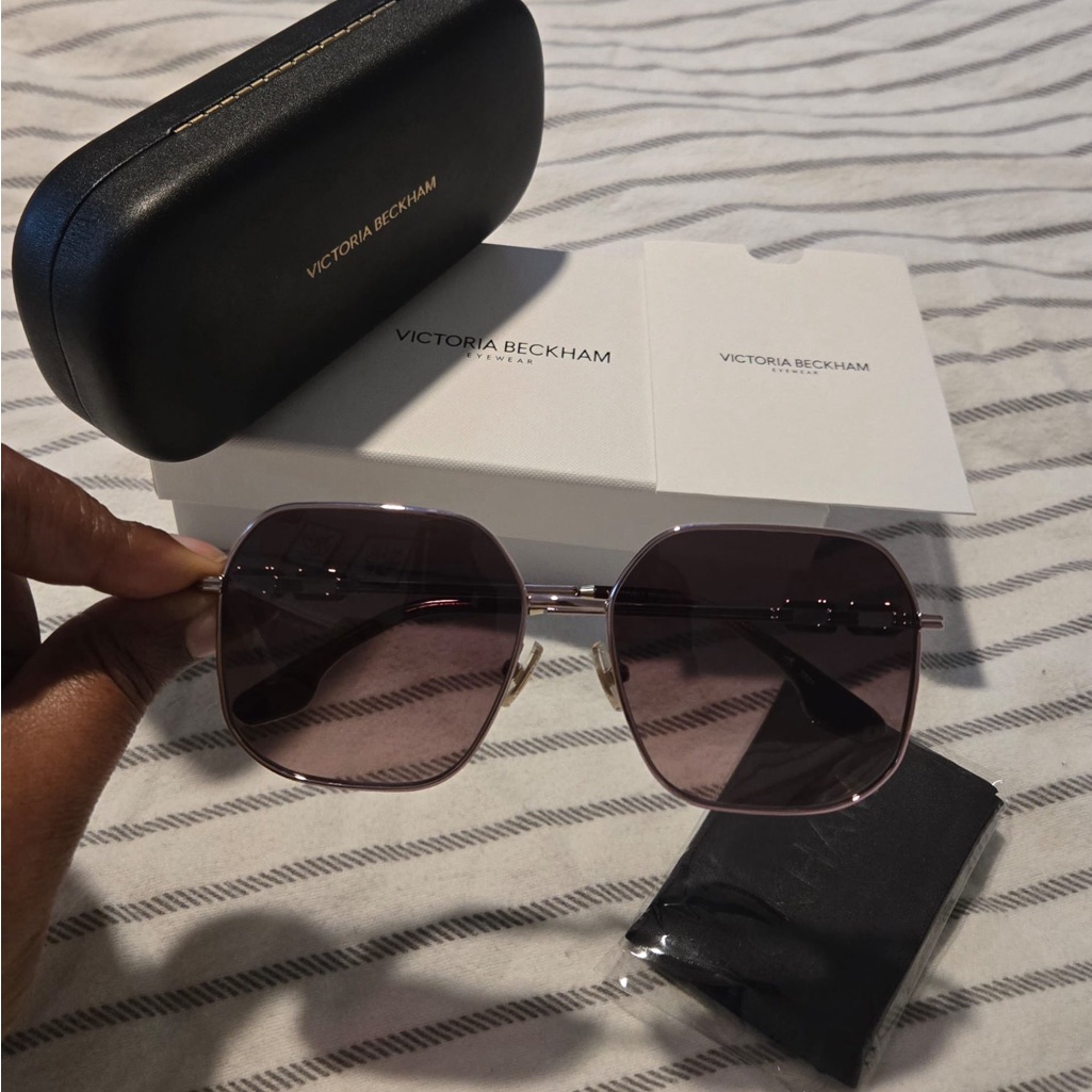 Victoria Beckham Vb232s Sunglasses Size-58:16:140 Pink Metal Adjustable Nosepad